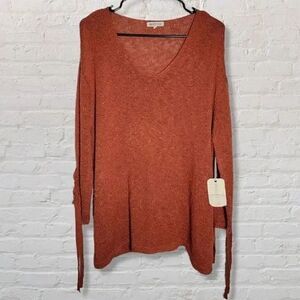 Margeaux & Ellie crochet brown orange womans sweater XL NWT